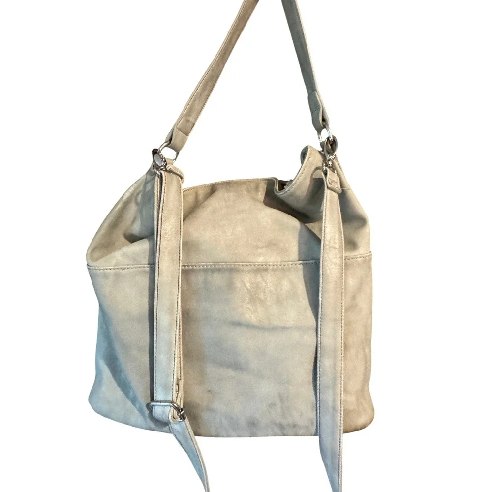 She & Lo Next Chapter Gray Faux Leather Shoulder Studded Detail  Hobo‎ Crossbody